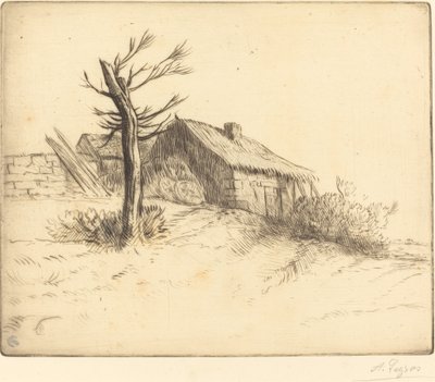 Stuga med halmtak (Chaumiere) av Alphonse Legros