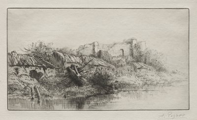 Den övergivna byn. av Alphonse Legros