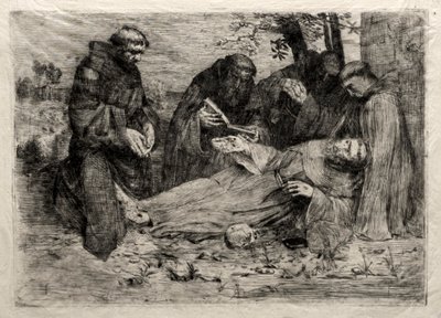 Den helige Franciskus död av Alphonse Legros