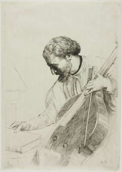 Kontrabasspelaren av Alphonse Legros