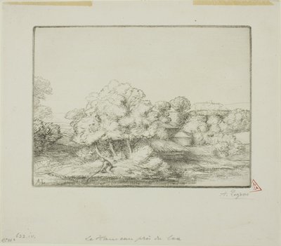 Hamlet vid sjön av Alphonse Legros