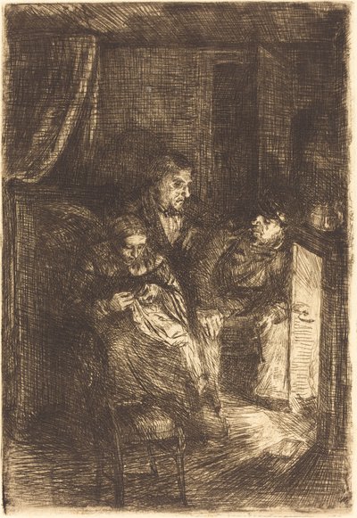 The Hearth Le foajén. av Alphonse Legros