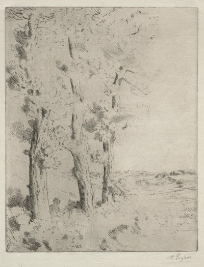 Läsaren: Föreläsningen under träden, ca. 1882. av Alphonse Legros