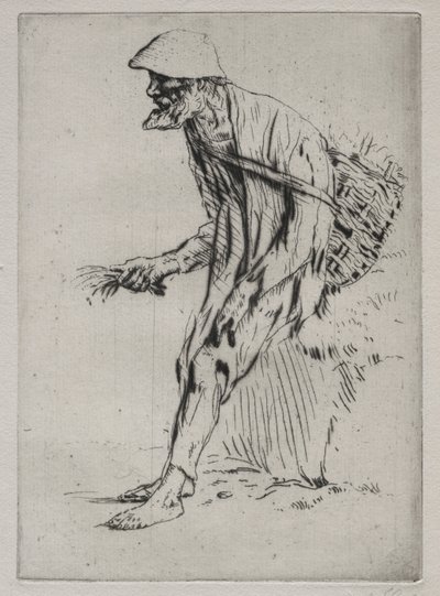 Den röda pimpernelförsäljaren. av Alphonse Legros