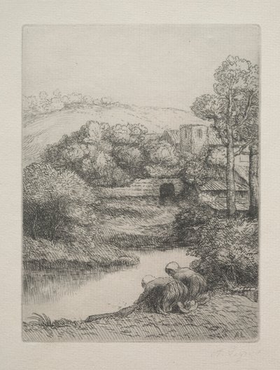 The Wash House Le Lavoir, Dite Les Laveuses. av Alphonse Legros