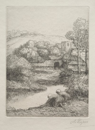 The Washing Place, kallad The Washerwomen Le Lavoir, Dite Les Laveuses. av Alphonse Legros