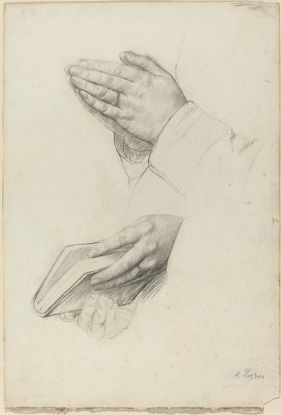 Två studier av händer. av Alphonse Legros