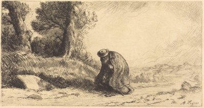 Vagabond på väg genom en gränd av Alphonse Legros