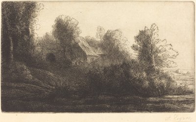 Utsikt över en gård, 2:a tallrik av Alphonse Legros