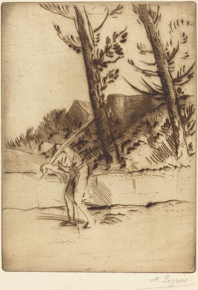 Utsikt över en gård La ferme des Bordes. av Alphonse Legros
