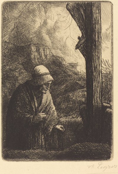Kvinna vid korsets fot Femme au calvaire. av Alphonse Legros