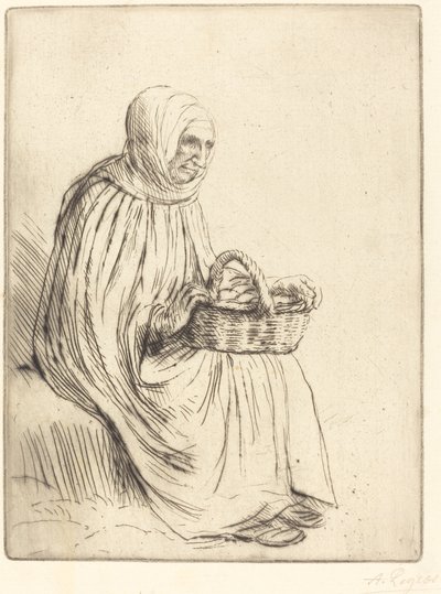Woman of the Marketplace Woman of the Market. av Alphonse Legros