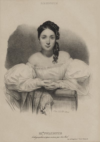 Porträtt av Mademoiselle Juliette Drouet. av Alphonse Leon Noel
