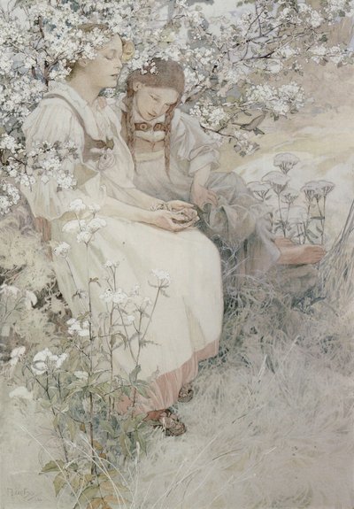Saliga är de som har ett rent hjärta, ty de skall se Gud av Alphonse Marie Mucha