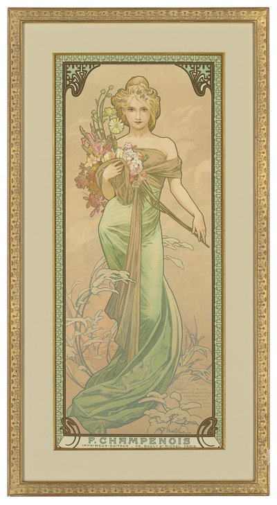 Fyra årstider: Våren 1900 av Alphonse Mucha