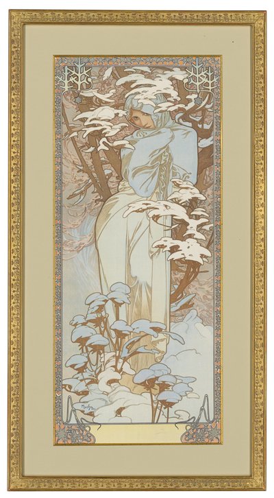 Fyra årstider: Vinter, 1900 av Alphonse Mucha