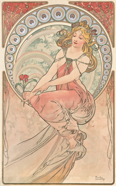 Målning, 1898 av Alphonse Mucha