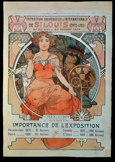 Affisch för världsutställningen och den internationella utställningen ... av Alphonse Marie Mucha