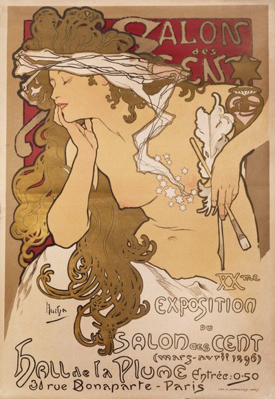 De hundras salong, 1896 av Alphonse Mucha