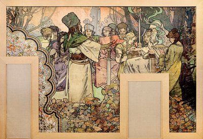 Väggmålning för Exposition Universelle 1900 - Målning av Afons Marie Mucha (1860-1939) av Alphonse Mucha