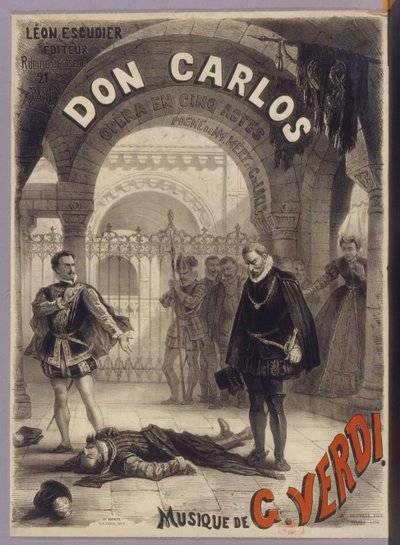 Affisch för operan Don Carlos av Giuseppe Verdi, 1867. av Alphonse Marie Neuville de