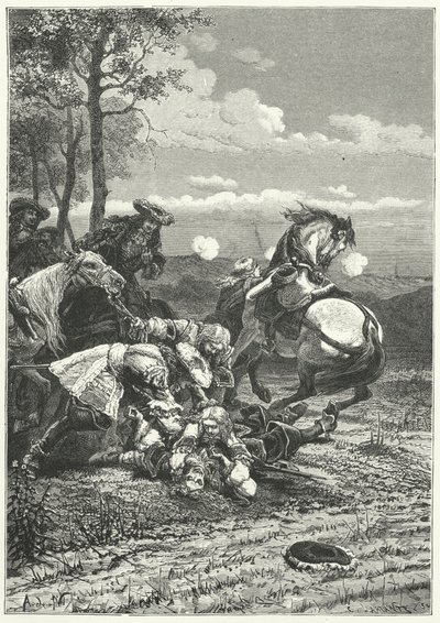 Marskalk Turennes död i slaget vid Salzbach av Alphonse Marie de (after) Neuville