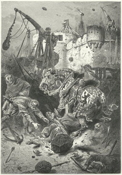 Simon de Montforts död vid belägringen av Toulouse av Alphonse Marie de (after) Neuville