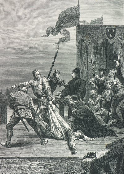 Mordet på Johannes den orädde år 1419 (gravyr) av Alphonse Marie de Neuville