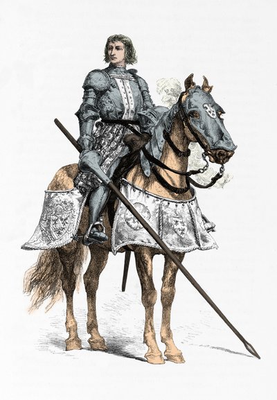 Porträtt av riddaren Bayard (Gravyr) av Alphonse Marie de Neuville