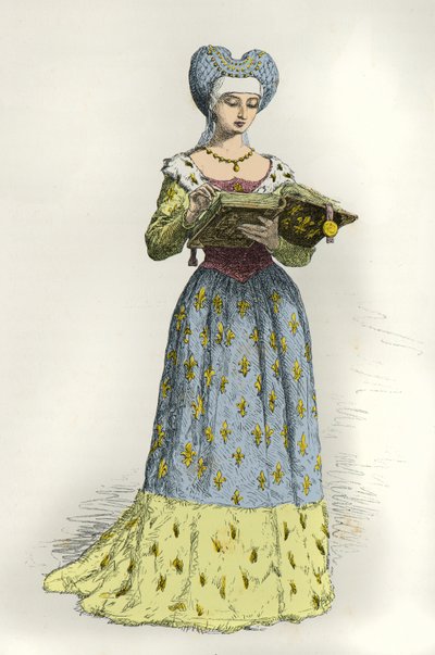 Porträtt av Anne de Beaujeu (Gravyr) av Alphonse Marie de Neuville