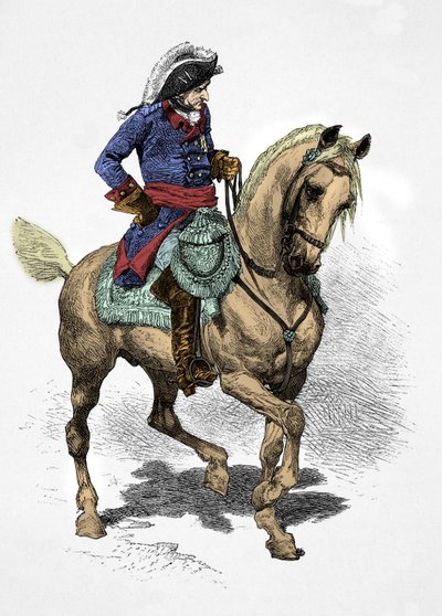 Porträtt av Fredrik 2 av Preussen (Gravyr) av Alphonse Marie de Neuville