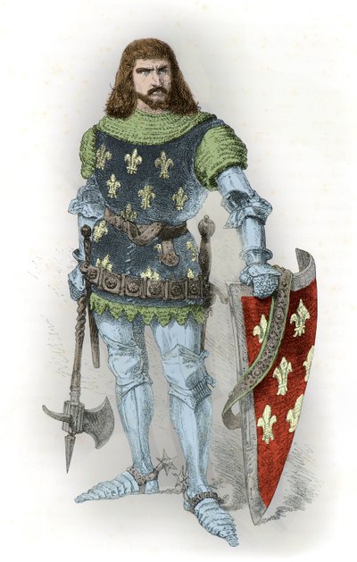Porträtt av kung Johan 2 den gode (gravyr) av Alphonse Marie de Neuville