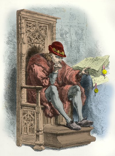 Porträtt av kung Ludvig 11 (gravyr) av Alphonse Marie de Neuville