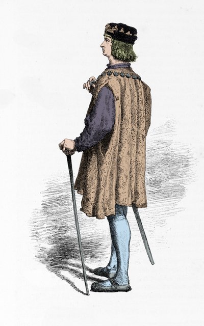 Porträtt av kung Ludvig 12 (gravyr) av Alphonse Marie de Neuville
