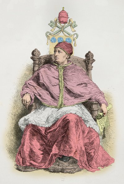 Porträtt av Leon 10 (Gravyr) av Alphonse Marie de Neuville