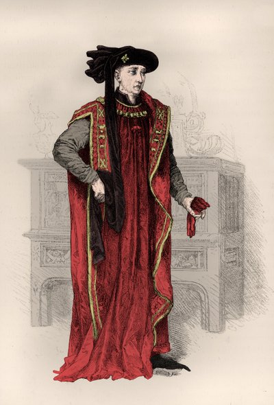 Porträtt av Philippe 3 de Bourgogne dit le bon (Gravyr) av Alphonse Marie de Neuville