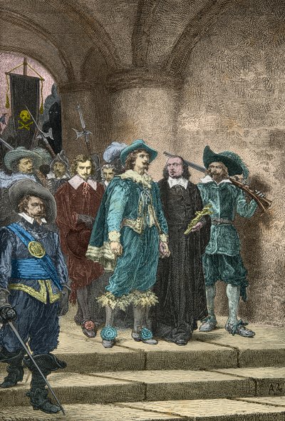 Marquis de Cinq Mars och Francois Auguste de Thou på väg till sina avrättningar av Alphonse Marie de Neuville