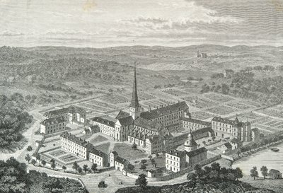 Vy över Port Royal Abbey (gravyr) av Alphonse Marie de Neuville