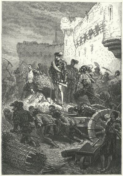 Francis, hertig av Guise som övervakar byggandet av Metz försvar, 1552 av Alphonse Marie de after Neuville