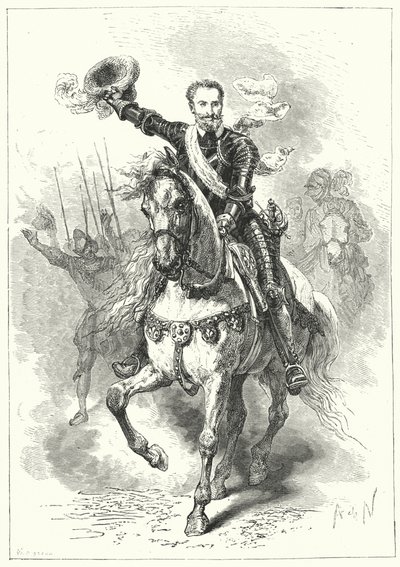 Henrik IV av Frankrike i slaget vid Ivry, 1590 av Alphonse Marie de after Neuville