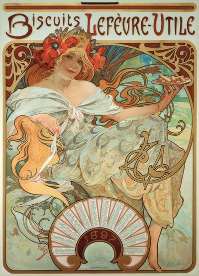 Lefèvre-Utile cookies av Alphonse Mucha