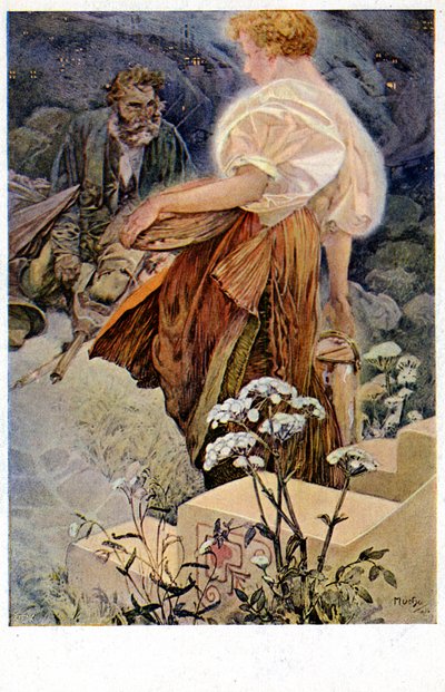 "Välsignade är de barmhärtige för de ska få nåd", 1906 av Alphonse Mucha