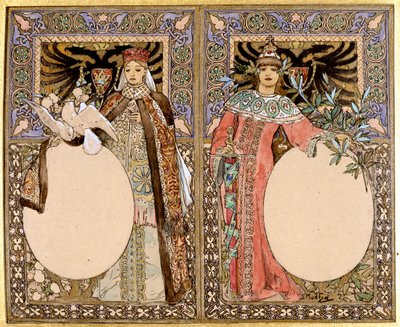 Bokillustration, 1890-tal. av Alphonse Mucha