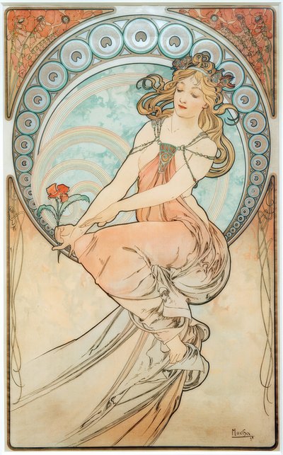Målning av Alphonse Mucha