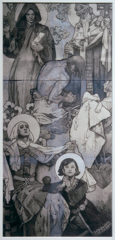 Fönster av St. Vitus i Prag av Alphonse Mucha