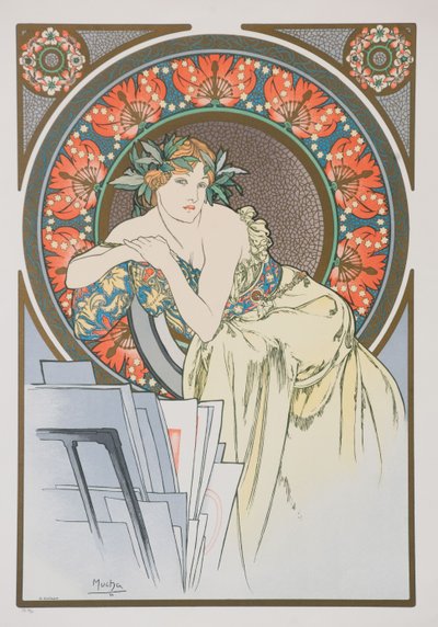 Kvinnan med vallmo, 1898. av Alphonse Mucha