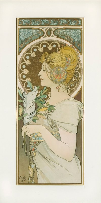 Fjäder av Alphonse Mucha