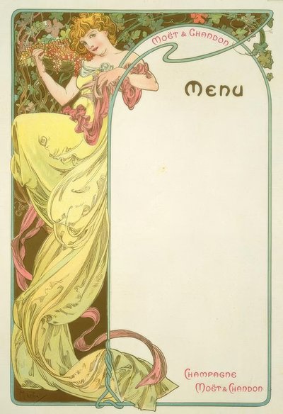 Moët & Chandon / Meny av Alphonse Mucha