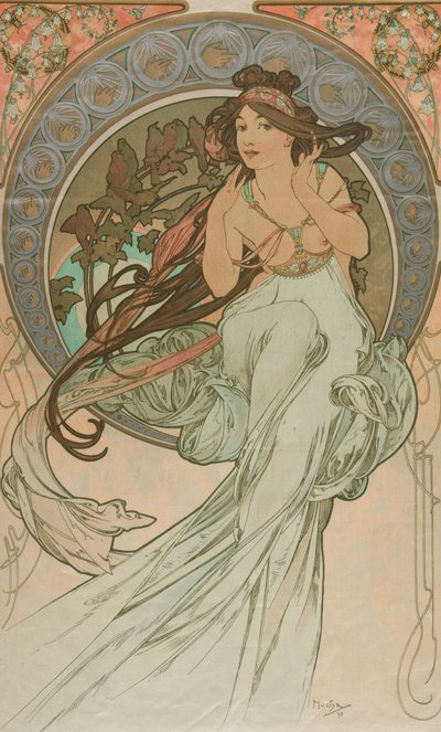 Musik från konsten, 1898 av Alphonse Mucha