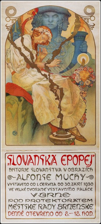 Affisch för utställningen The Slav Epic Slavic Epic, 1928 av Alphonse Mucha